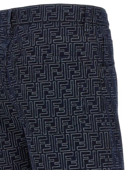 Blue Cotton Bermuda Shorts