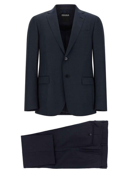 Blue Wool Two-Piece Suit
