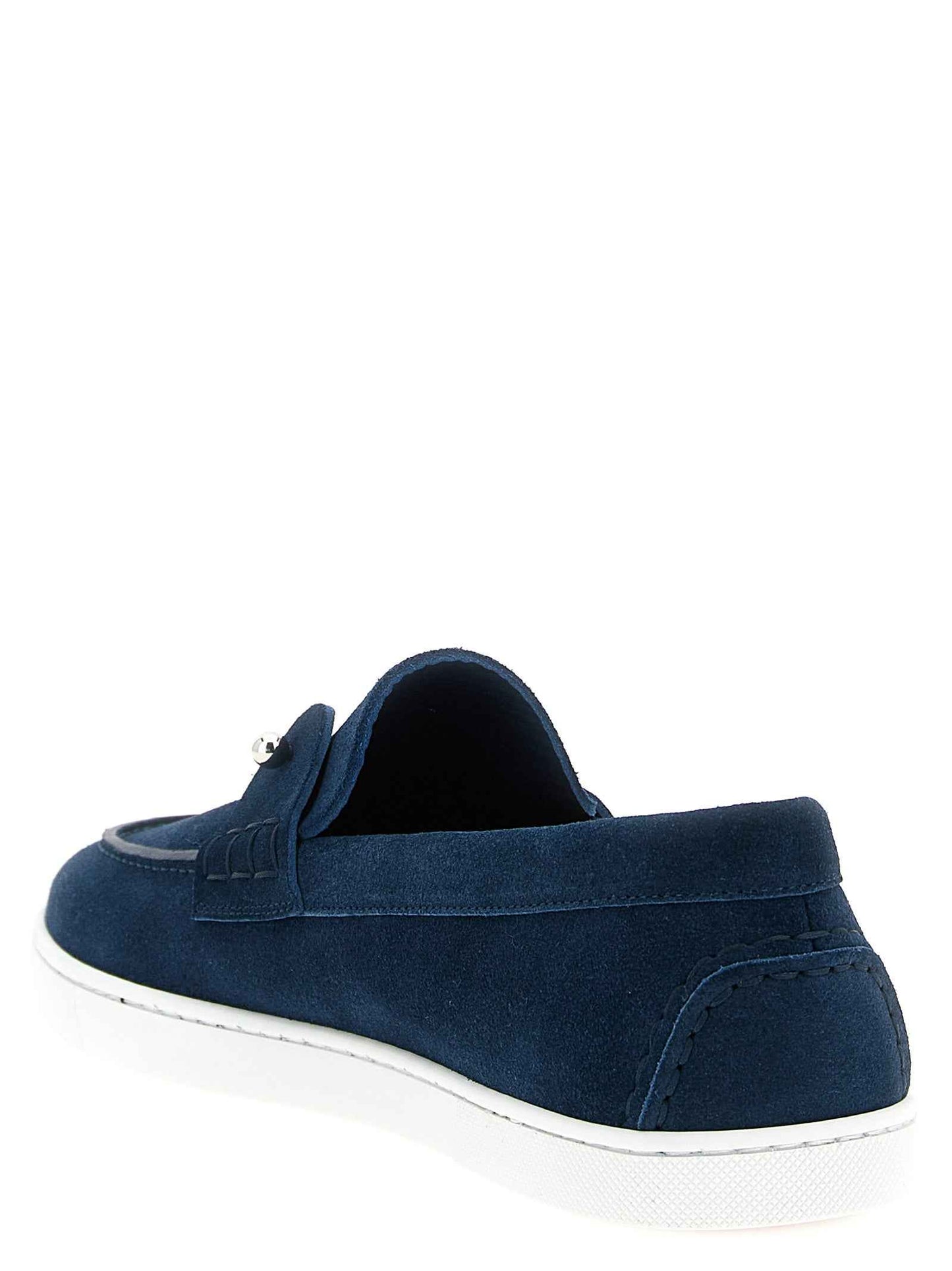 Blue Calfskin Slip-On Loafers