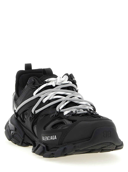 Black Polyethylene Athletic Sneakers