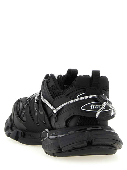 Black Polyethylene Athletic Sneakers