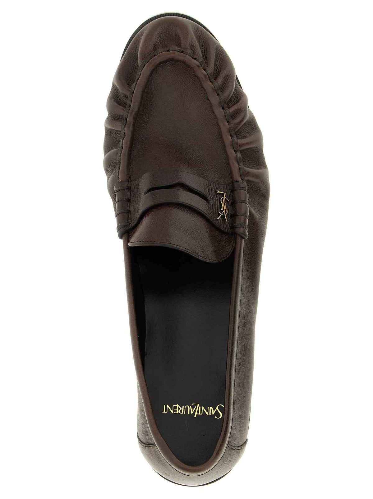 Brown Calfskin Slip-On Loafers