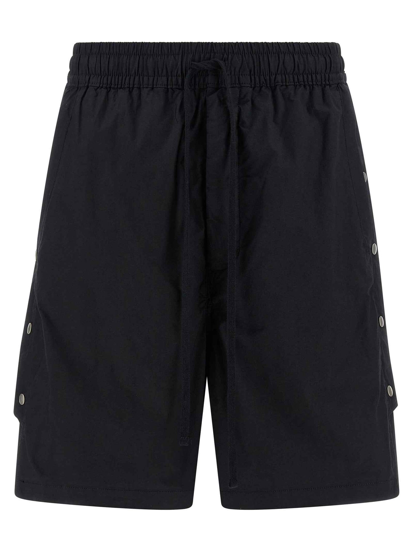Black Cotton Bermuda Shorts