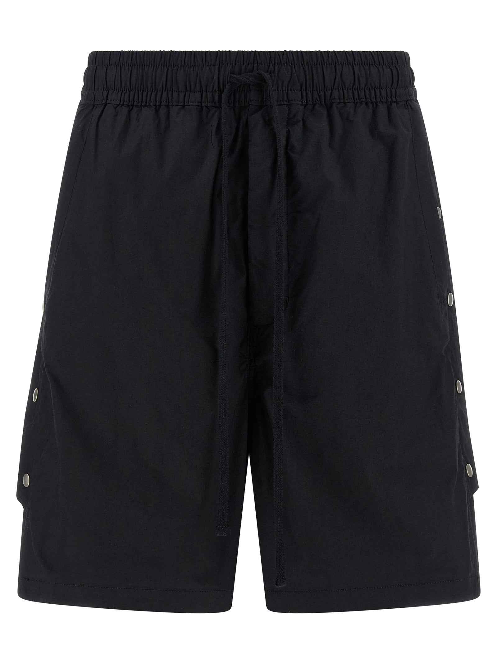 Black Cotton Bermuda Shorts
