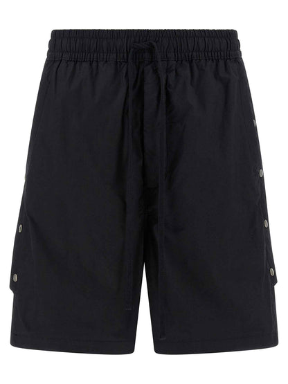 Black Cotton Bermuda Shorts