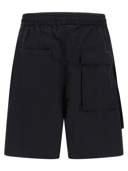 Black Cotton Bermuda Shorts