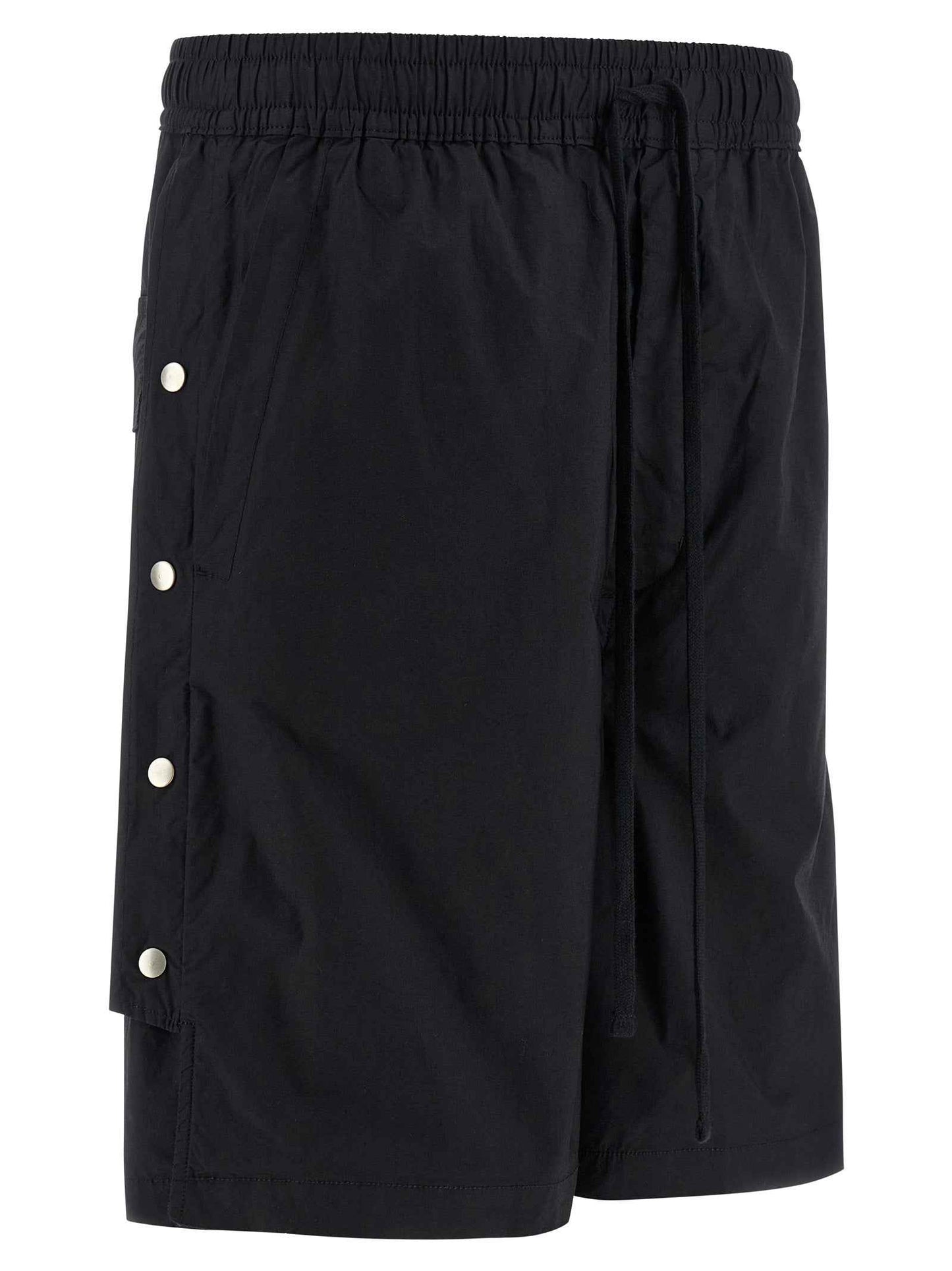 Black Cotton Bermuda Shorts