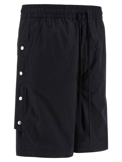 Black Cotton Bermuda Shorts