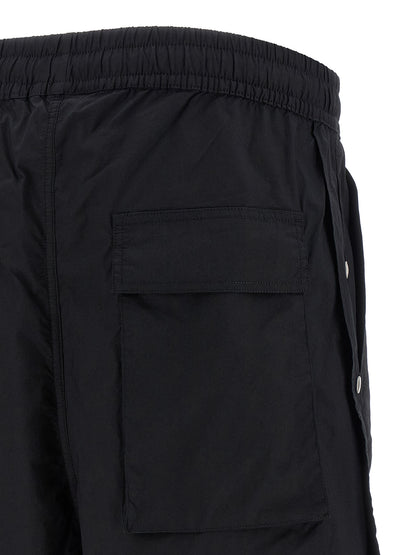 Black Cotton Bermuda Shorts