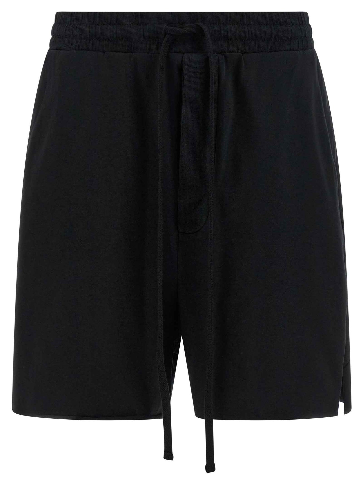 Black Cotton Bermuda Shorts