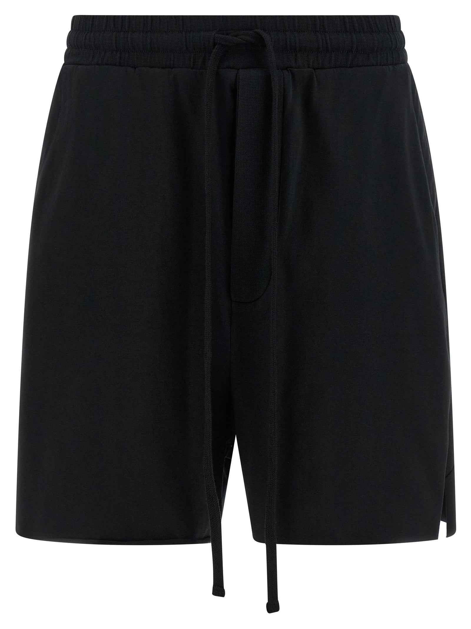 Black Cotton Bermuda Shorts