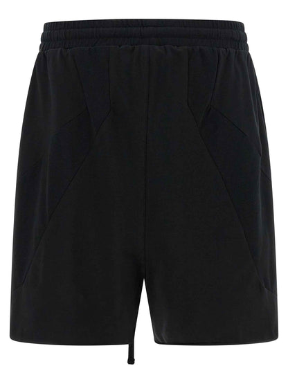 Black Cotton Bermuda Shorts