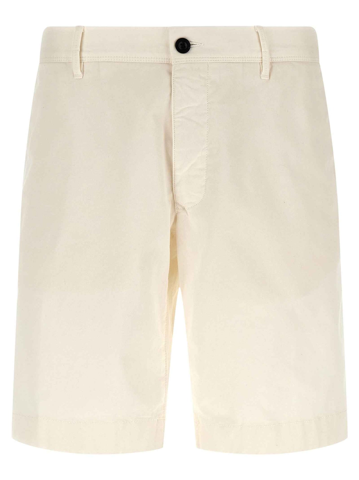 White Cotton Bermuda Shorts