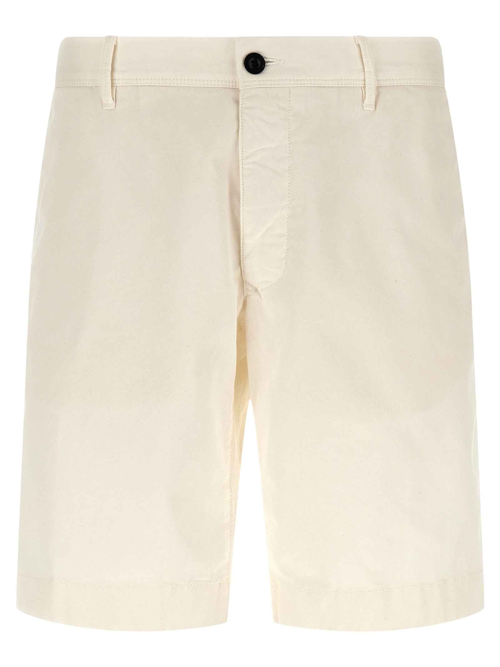 White Cotton Bermuda Shorts