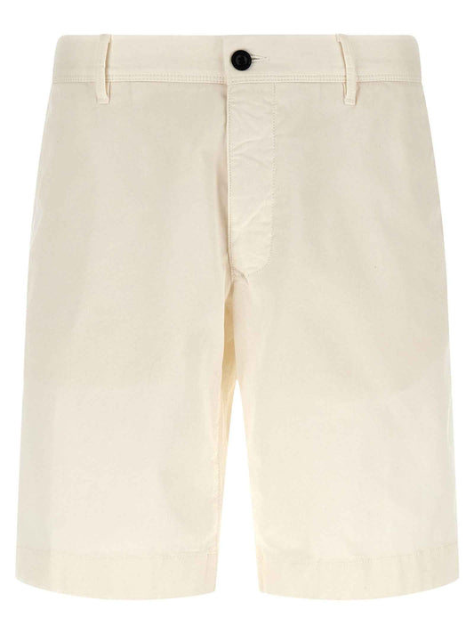 White Cotton Bermuda Shorts