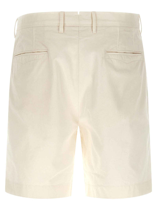 White Cotton Bermuda Shorts