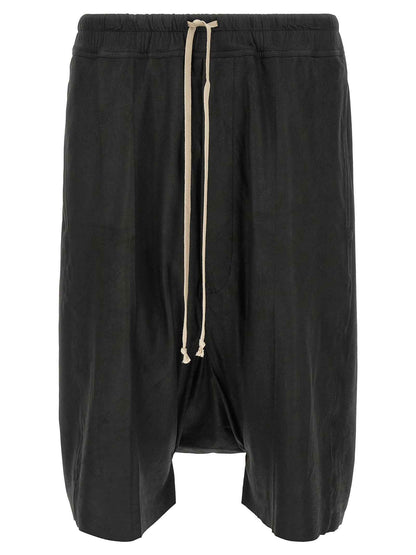 Black Lamb Leather Bermuda Shorts