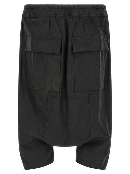 Black Lamb Leather Bermuda Shorts