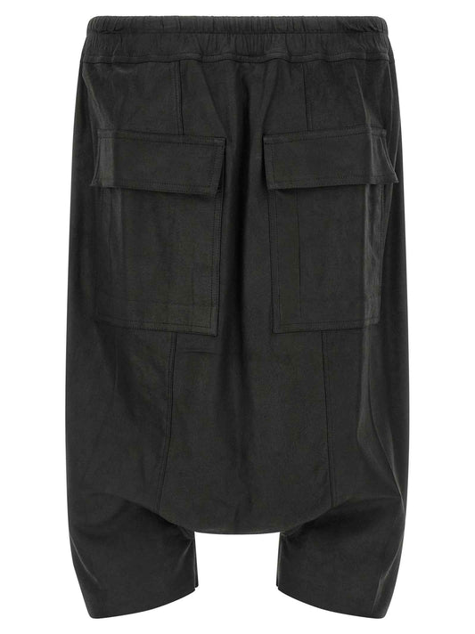 Black Lamb Leather Bermuda Shorts