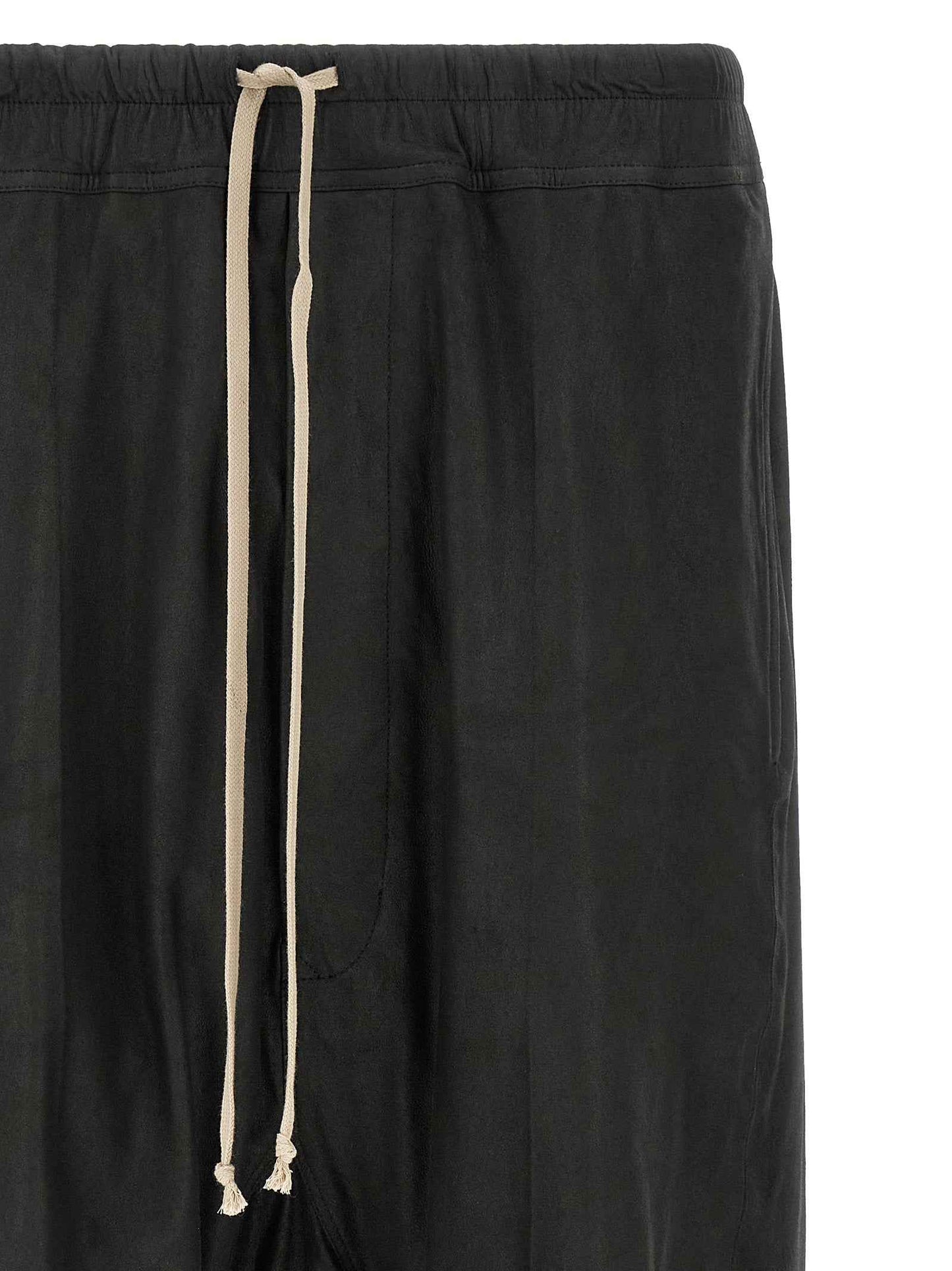 Black Lamb Leather Bermuda Shorts