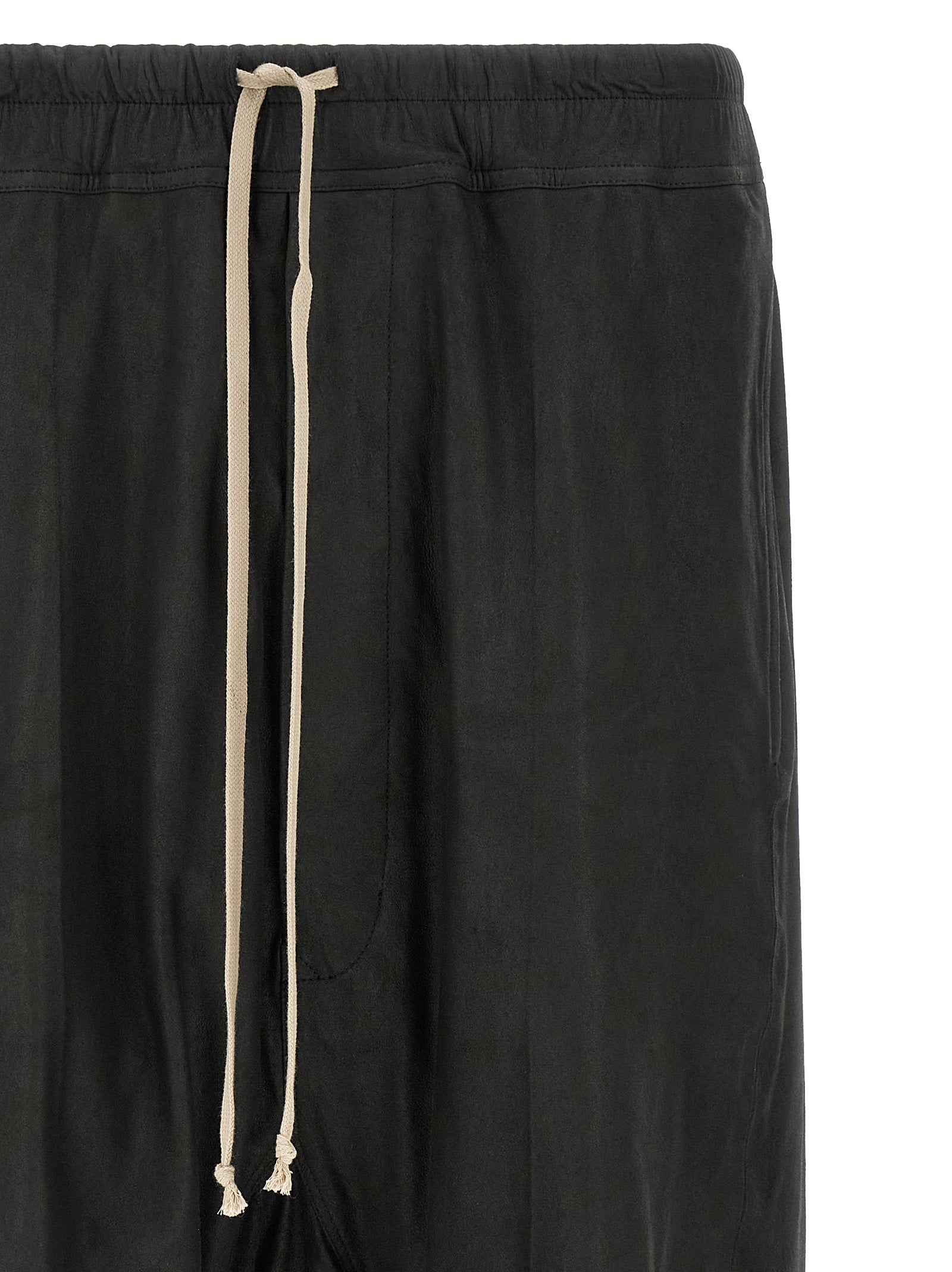Black Lamb Leather Bermuda Shorts