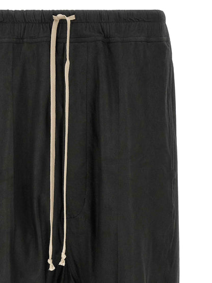 Black Lamb Leather Bermuda Shorts