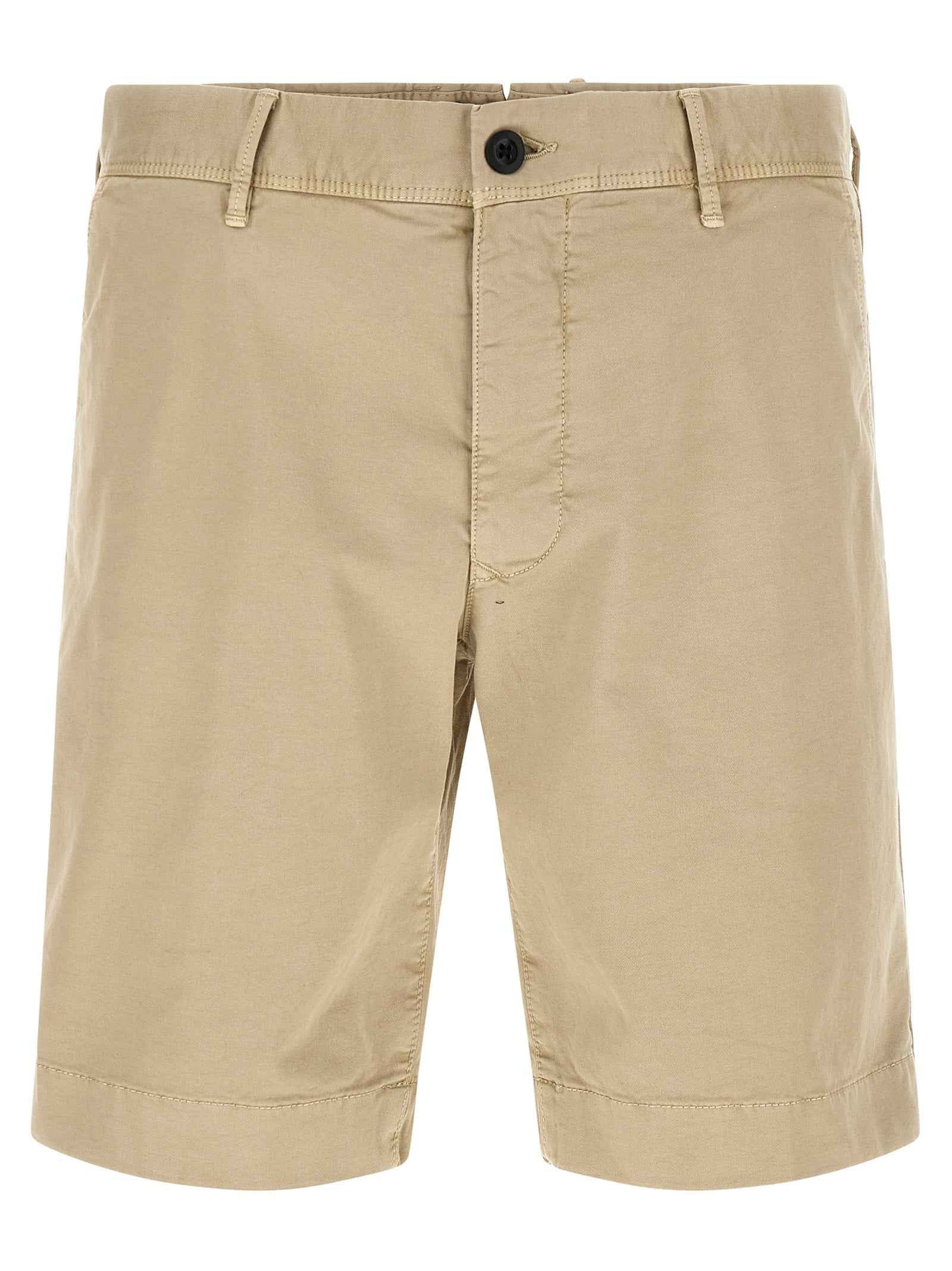 Beige Cotton Bermuda Shorts