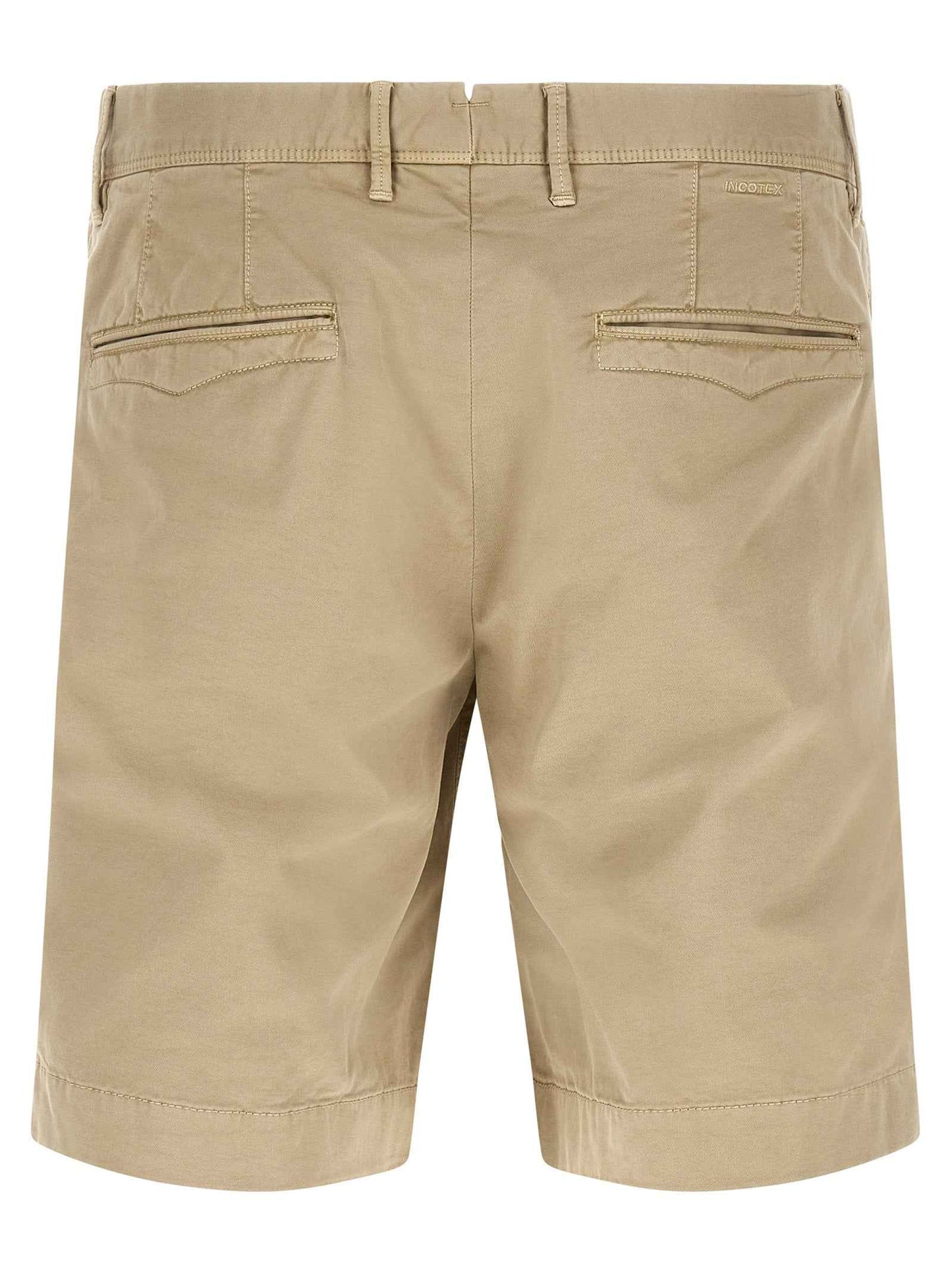 Beige Cotton Bermuda Shorts