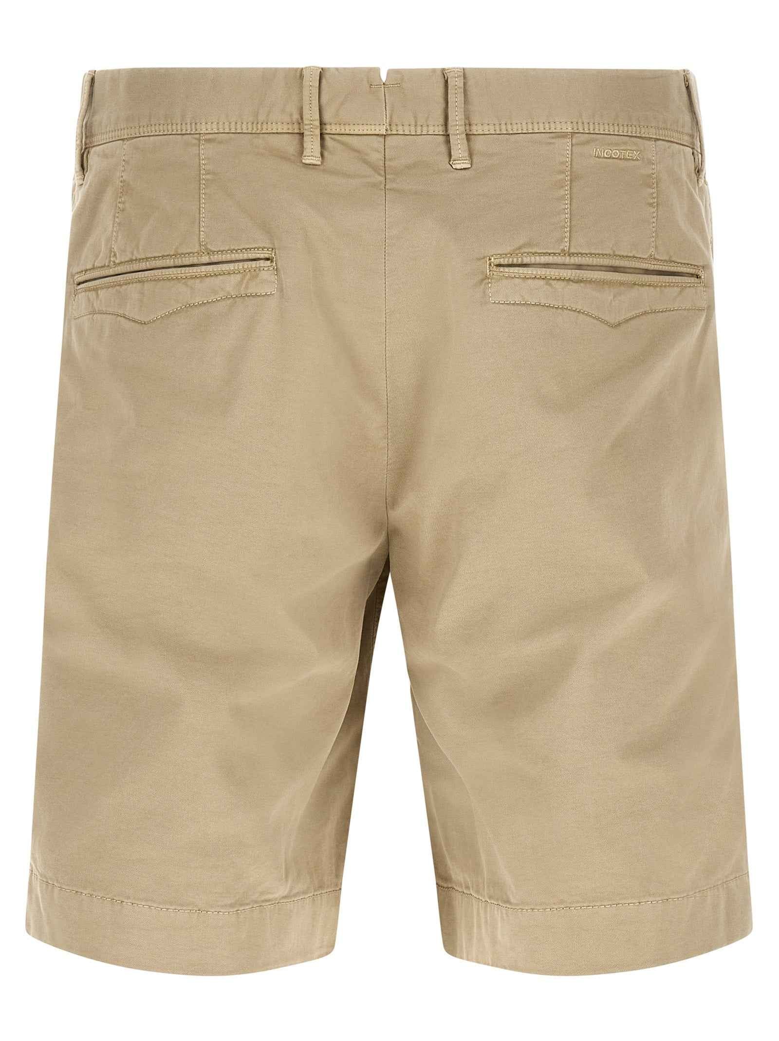 Beige Cotton Bermuda Shorts