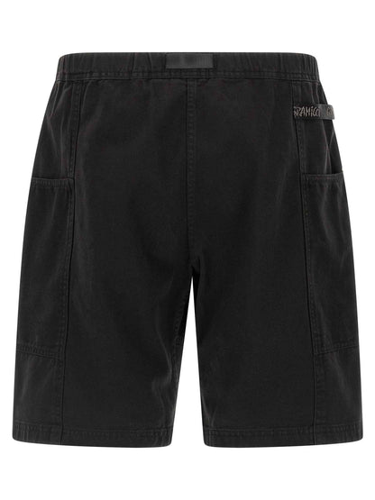 Black Cotton Bermuda Shorts