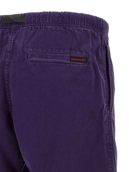Purple Cotton Bermuda Shorts