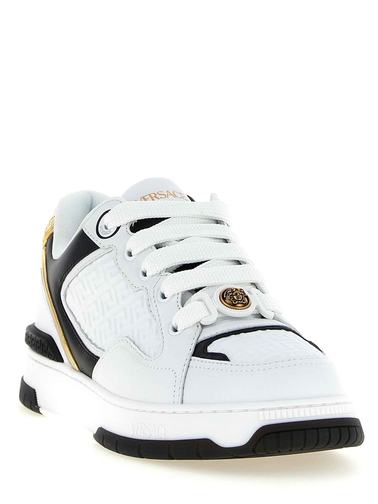 Bicolor Leather Low Top Sneakers