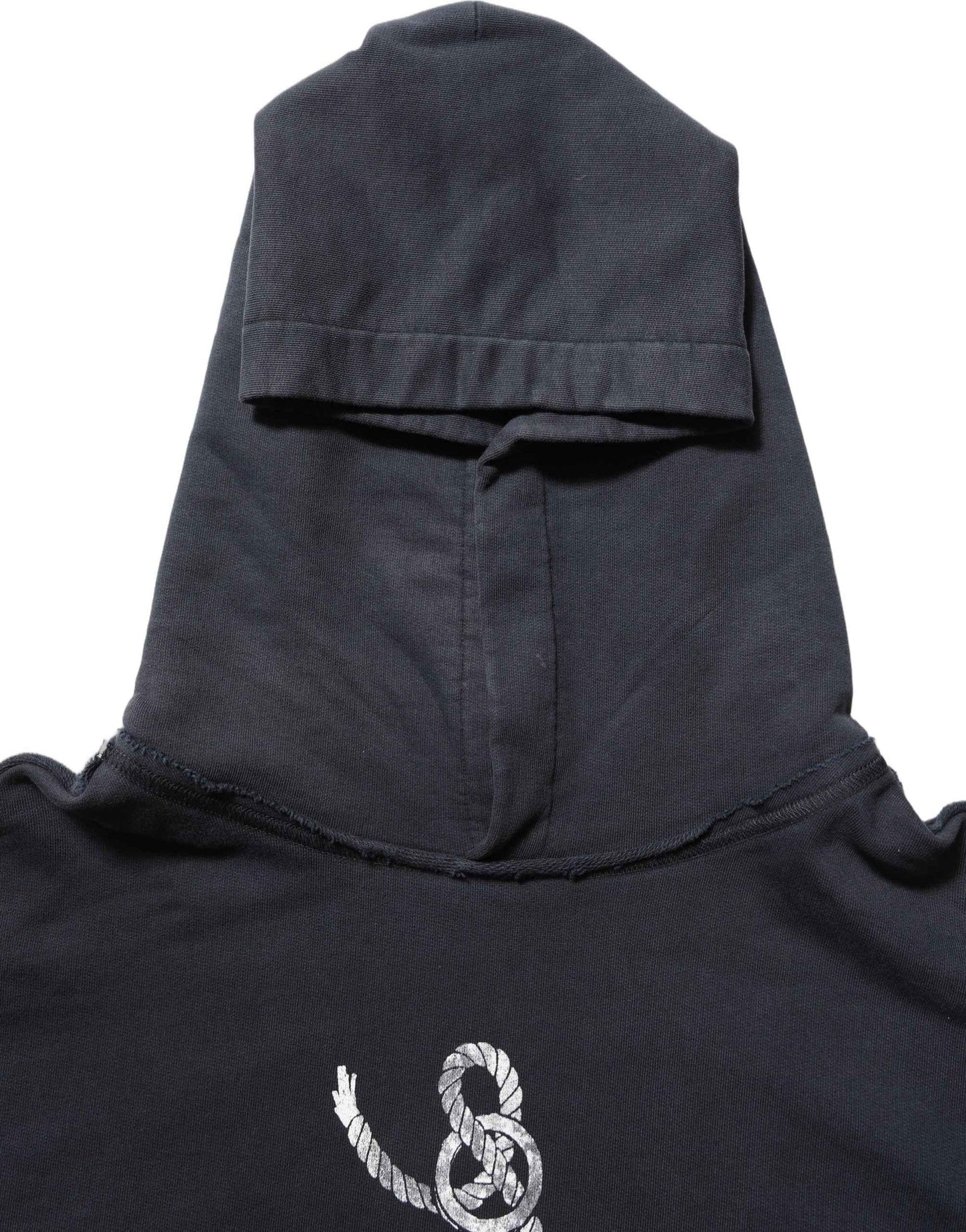 Black Anchor Print Hooded Sweatshirt Sweater