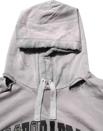 Gray Graphic Hooded Sweatshirt Men Sweater