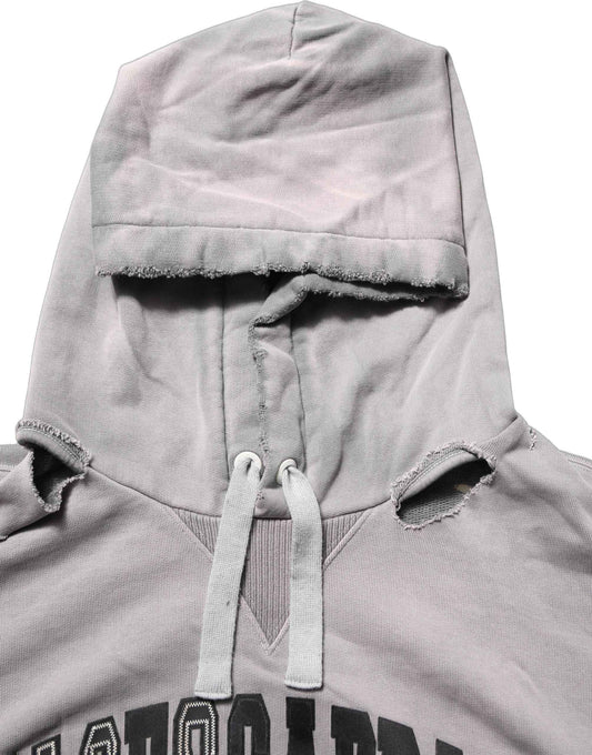 Gray Graphic Hooded Sweatshirt Men Sweater
