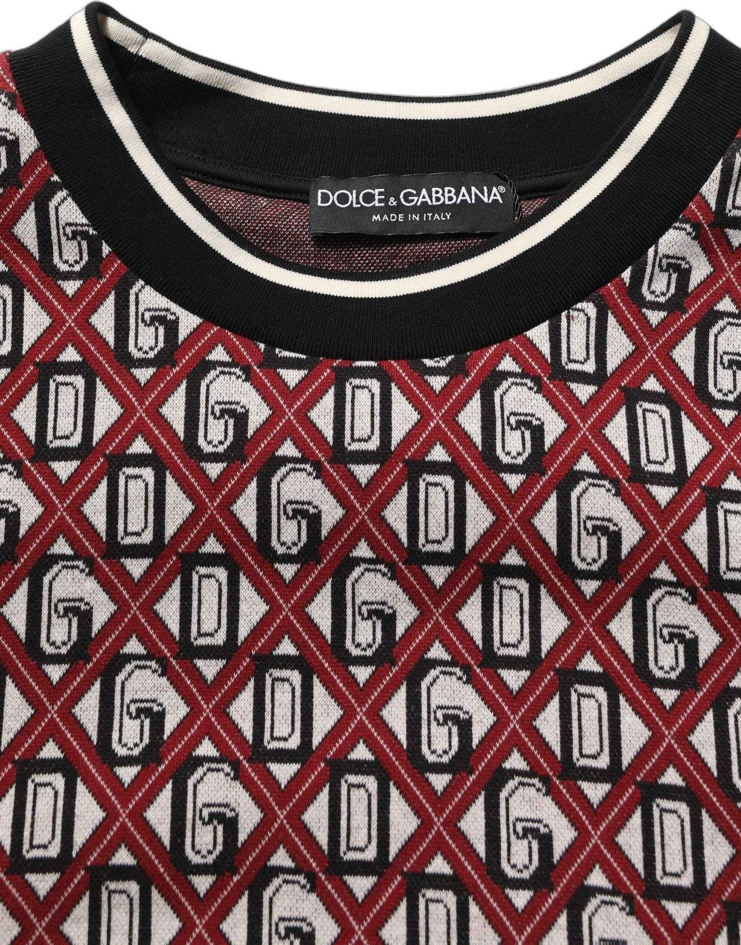 Red Logo Cotton Jacquard Sweatshirt Sweater