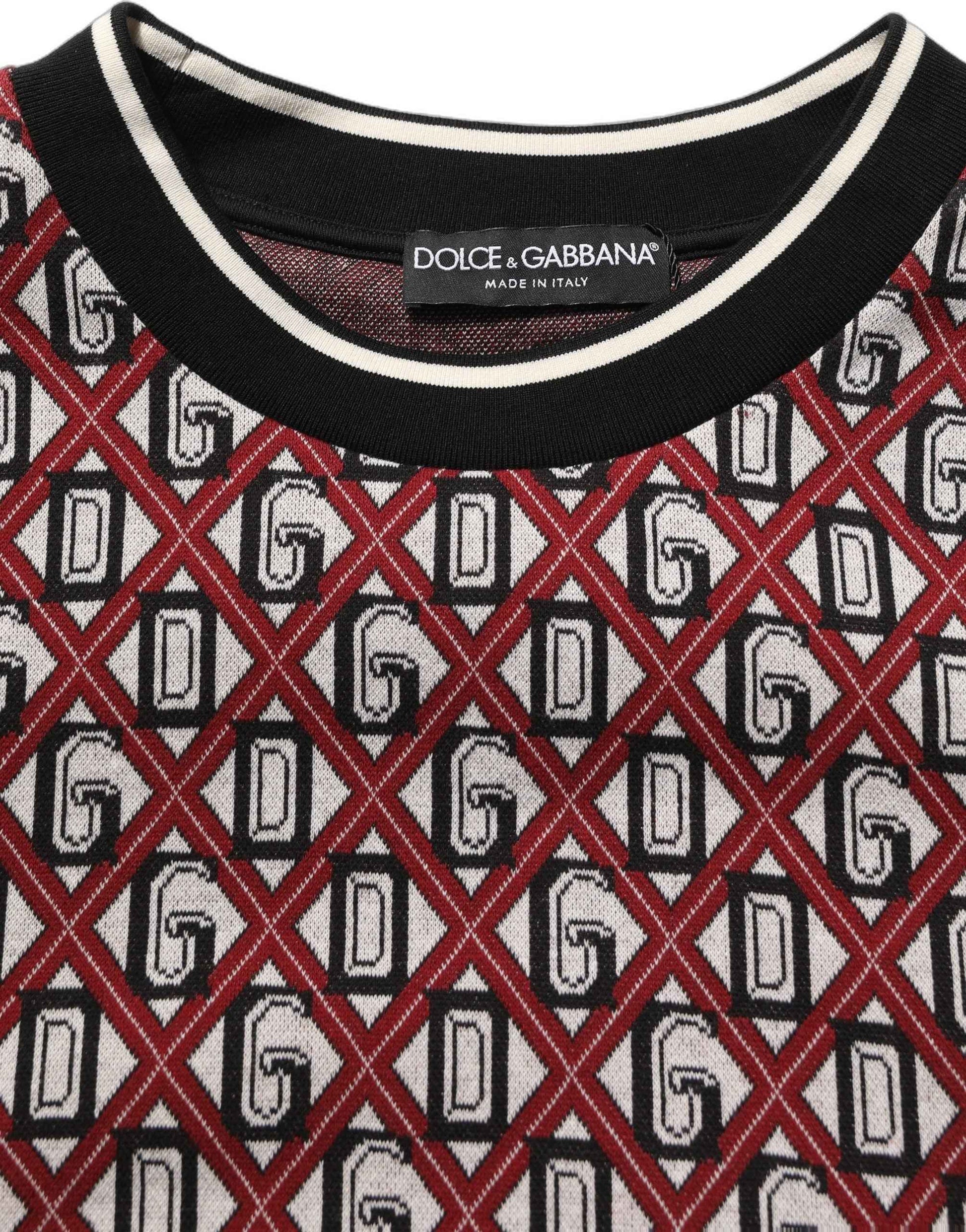 Red Logo Cotton Jacquard Sweatshirt Sweater