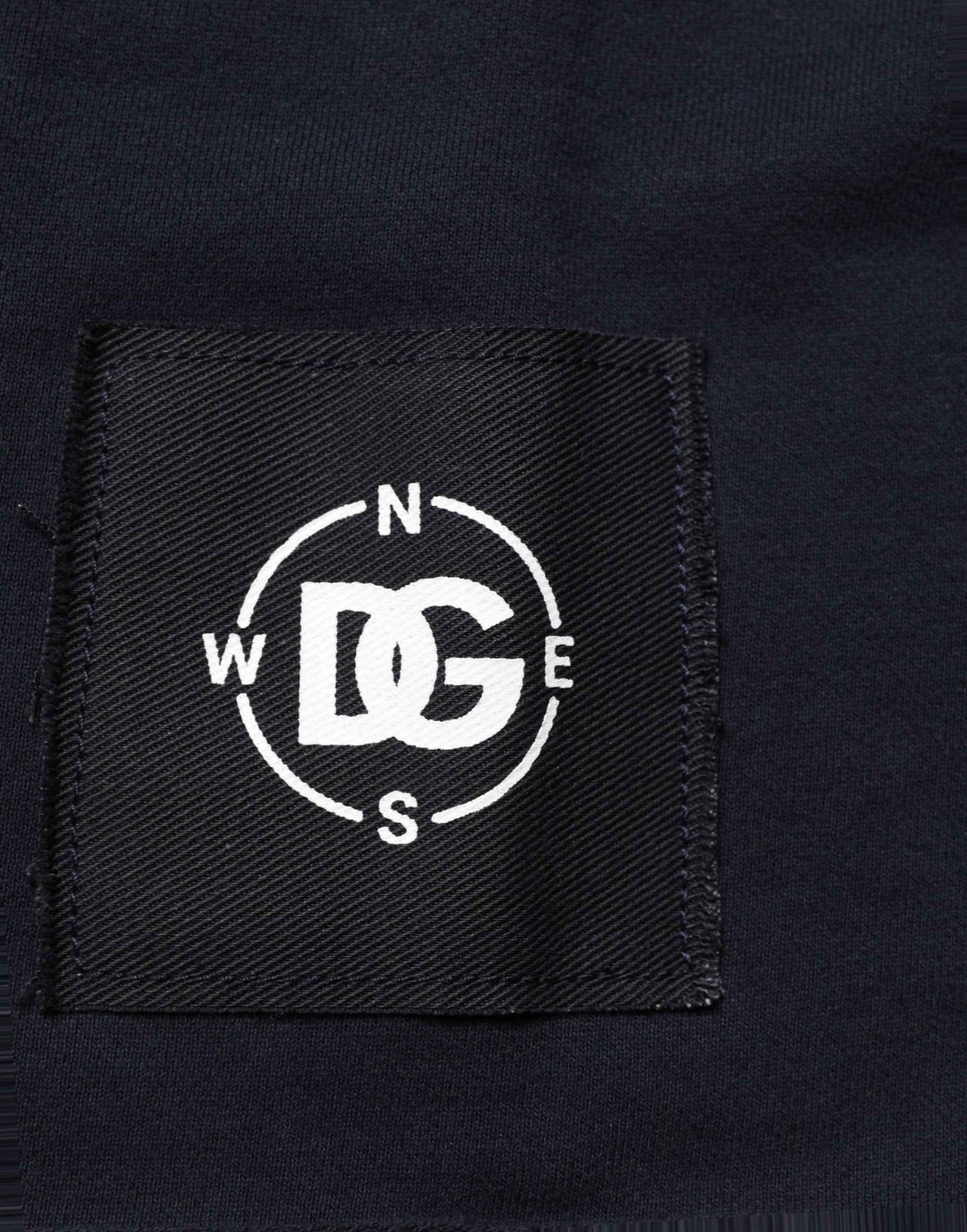 Dark Blue Logo Cotton Sweatshirt Sweater