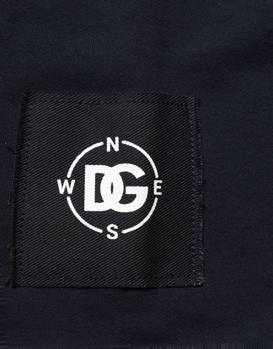 Dark Blue Logo Cotton Sweatshirt Sweater