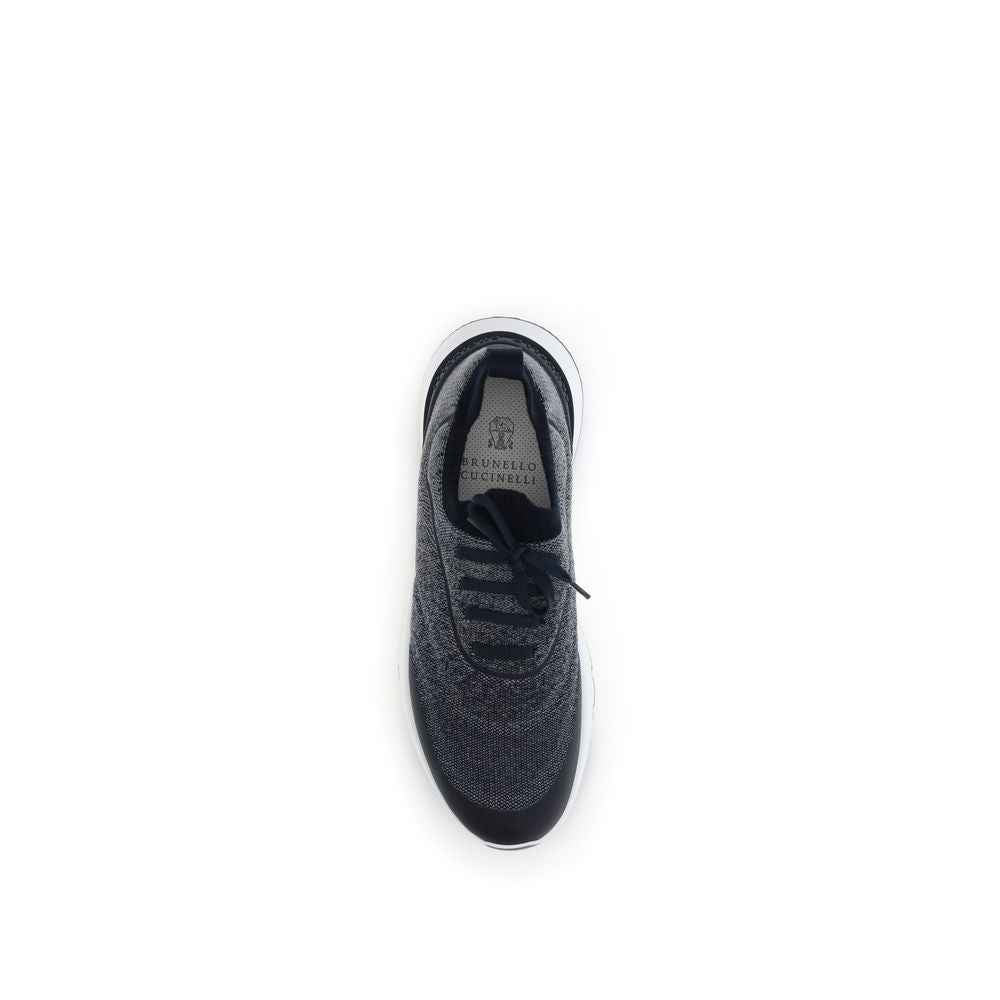 Gray Cotton Athletic Sneakers