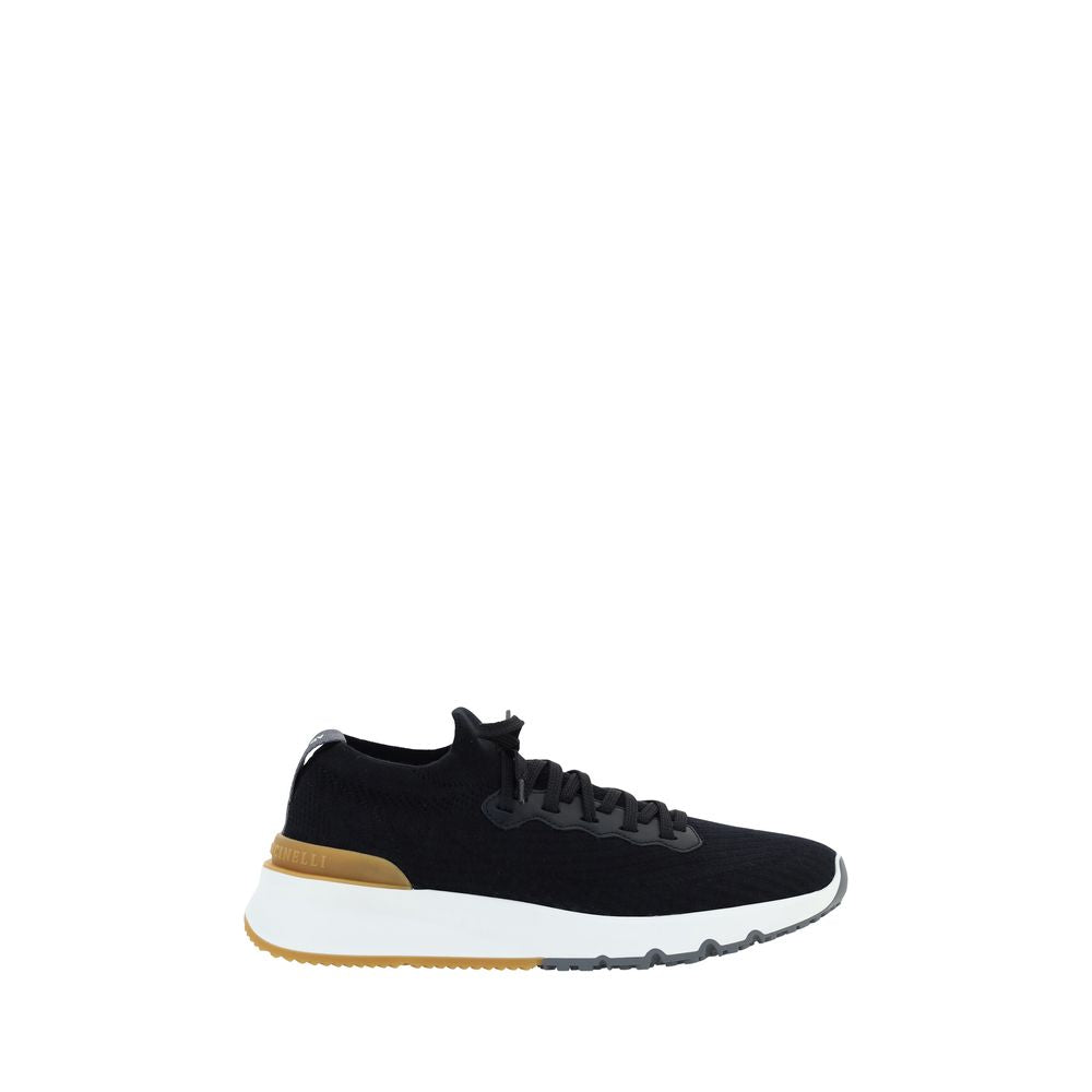 Black Cotton Athletic Sneakers