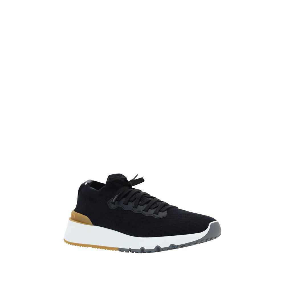 Black Cotton Athletic Sneakers