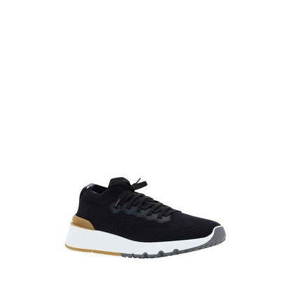 Black Cotton Athletic Sneakers
