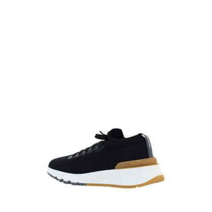 Black Cotton Athletic Sneakers