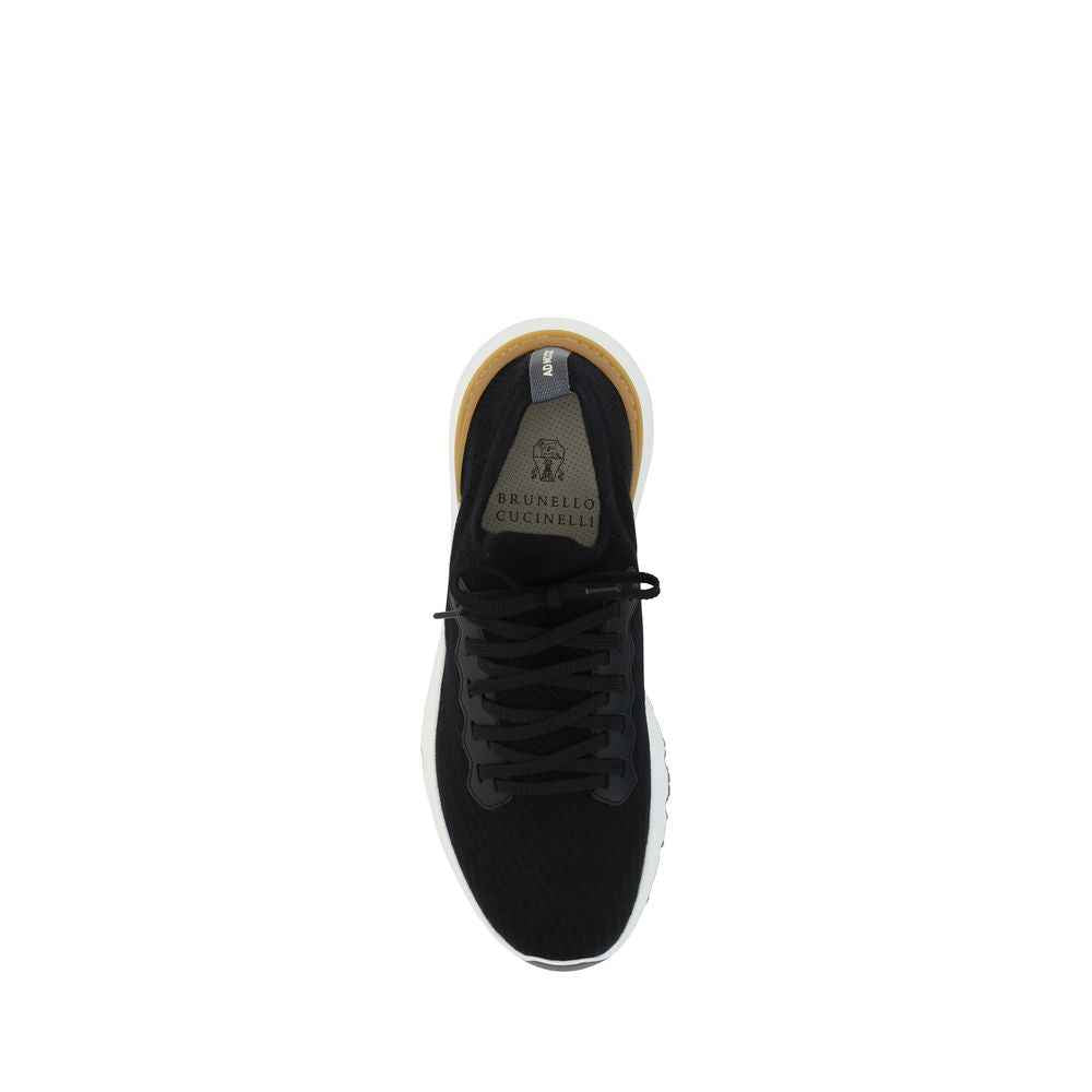 Black Cotton Athletic Sneakers