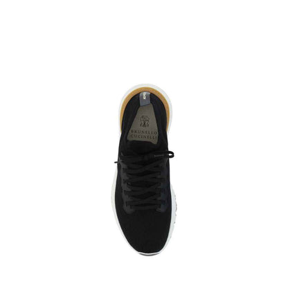 Black Cotton Athletic Sneakers