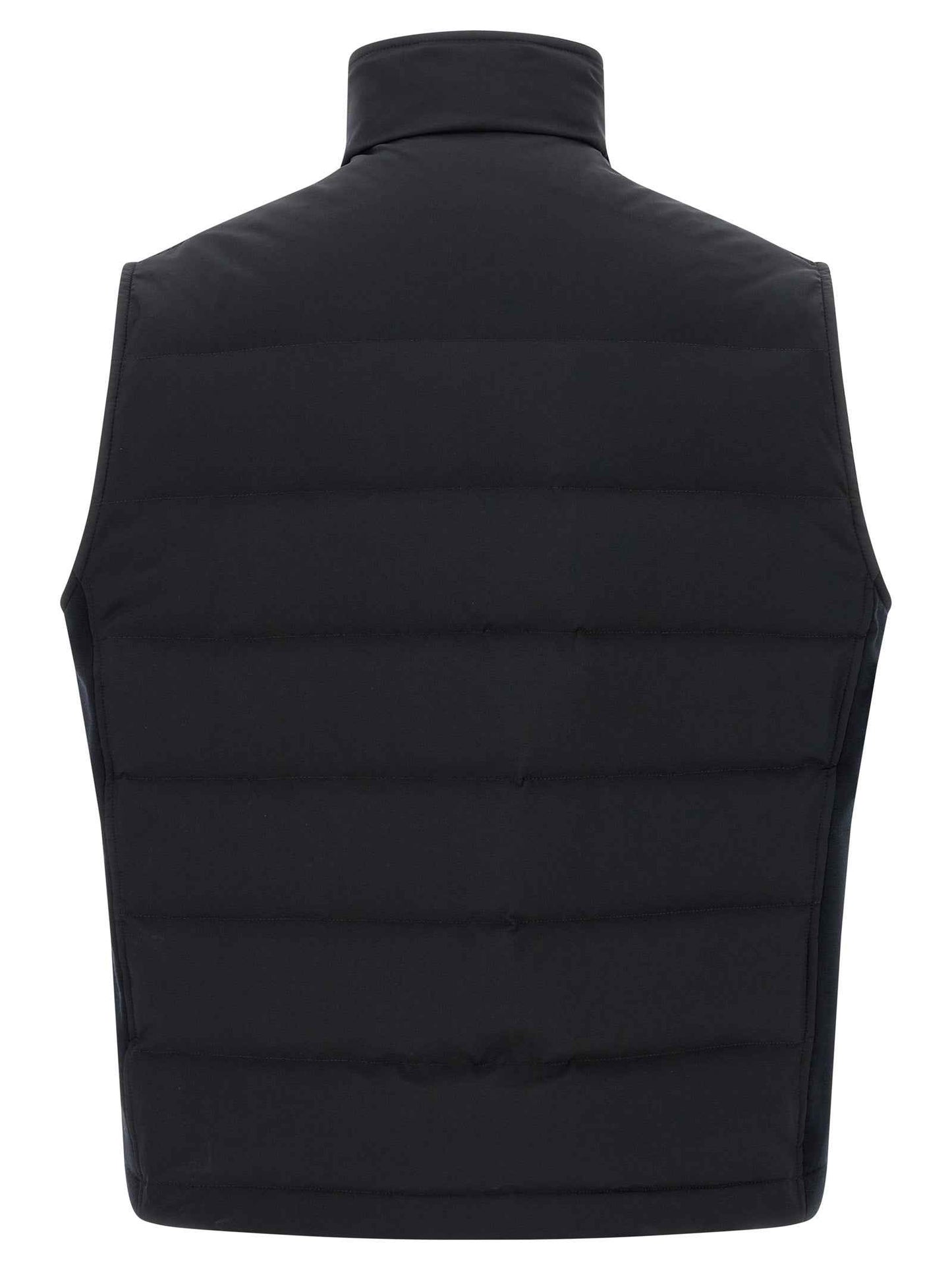 Blue Polyester Sleeveless Jacket