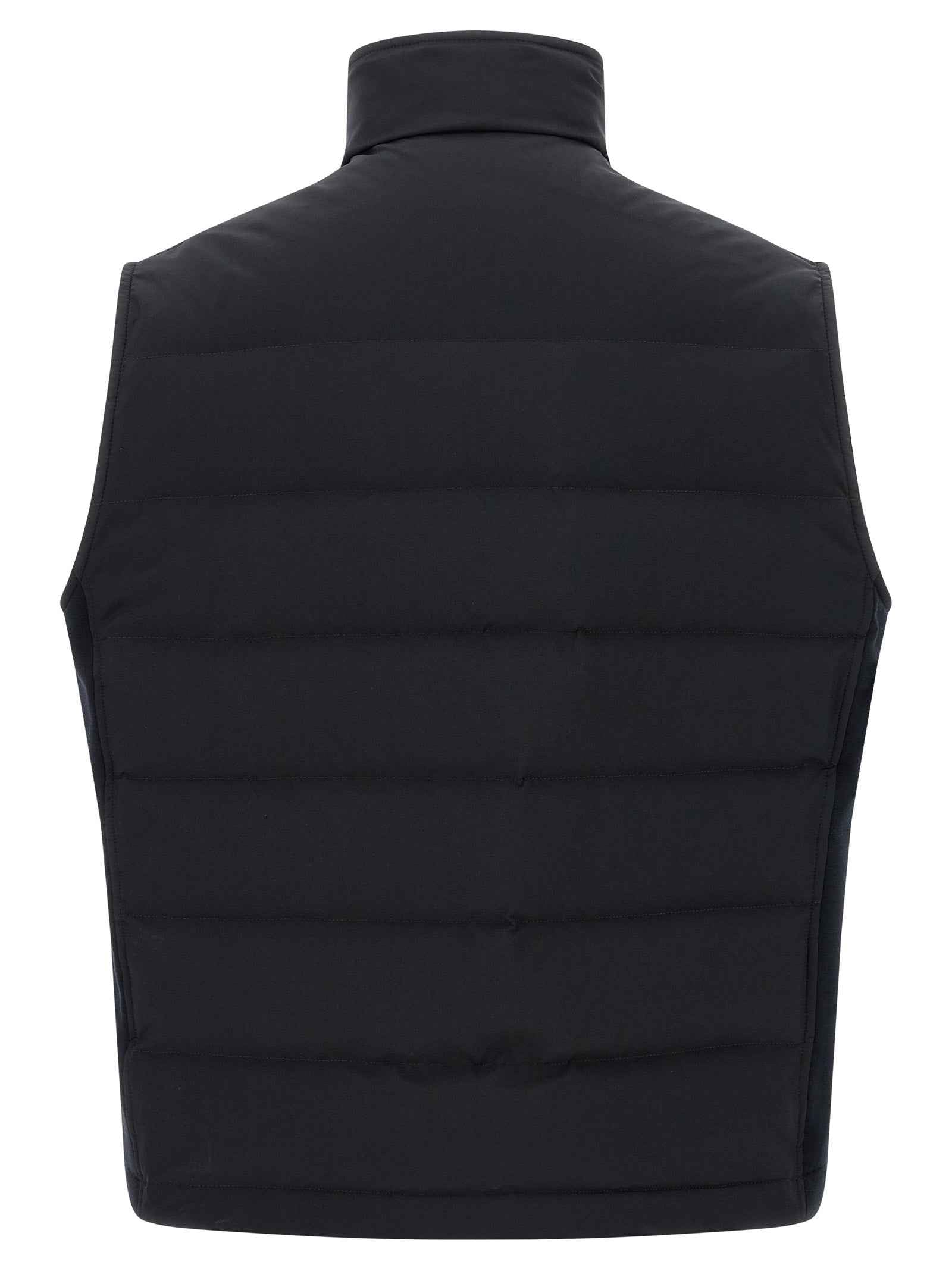 Blue Polyester Sleeveless Jacket