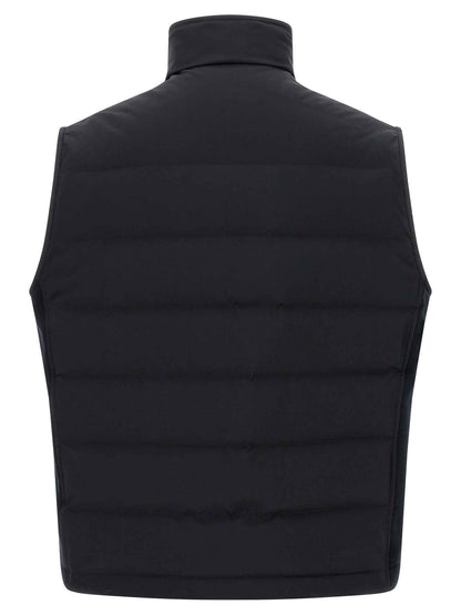 Blue Polyester Sleeveless Jacket