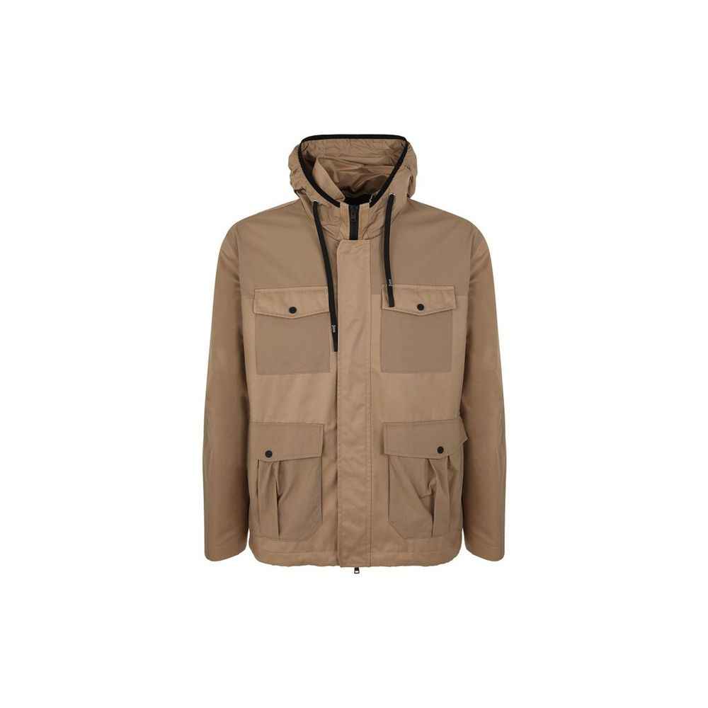Brown Cotton Shell Jacket